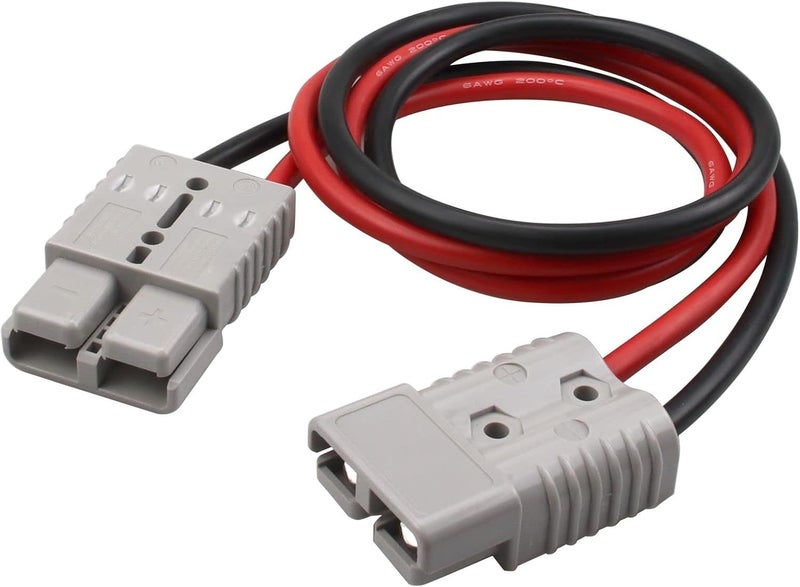 Bumbesti 175A Battery Quick Connect Disconnect Plug Jumper 6AWG Cables Connectors for Anderson Connector Plug One-to-One Customization Power Forklift Connector (2 * 6 AWG 47inch) - Image 1